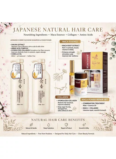 Nourishing Hair Care Collection – Shampoo, Conditioner, Hair Mask & Seru Pamper your hair with a convenient four-step routine combining cleansing, conditioning, intensive masking, and serum care to help maintain smoothness, softness, hydration, shine, and an effortlessly beautiful appearance.-0
