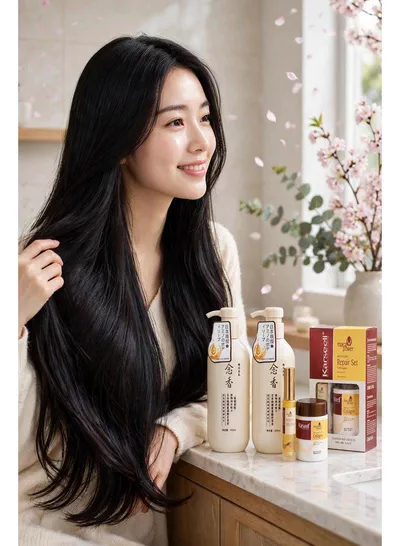 Nourishing Hair Care Collection – Shampoo, Conditioner, Hair Mask & Seru Pamper your hair with a convenient four-step routine combining cleansing, conditioning, intensive masking, and serum care to help maintain smoothness, softness, hydration, shine, and an effortlessly beautiful appearance.-5