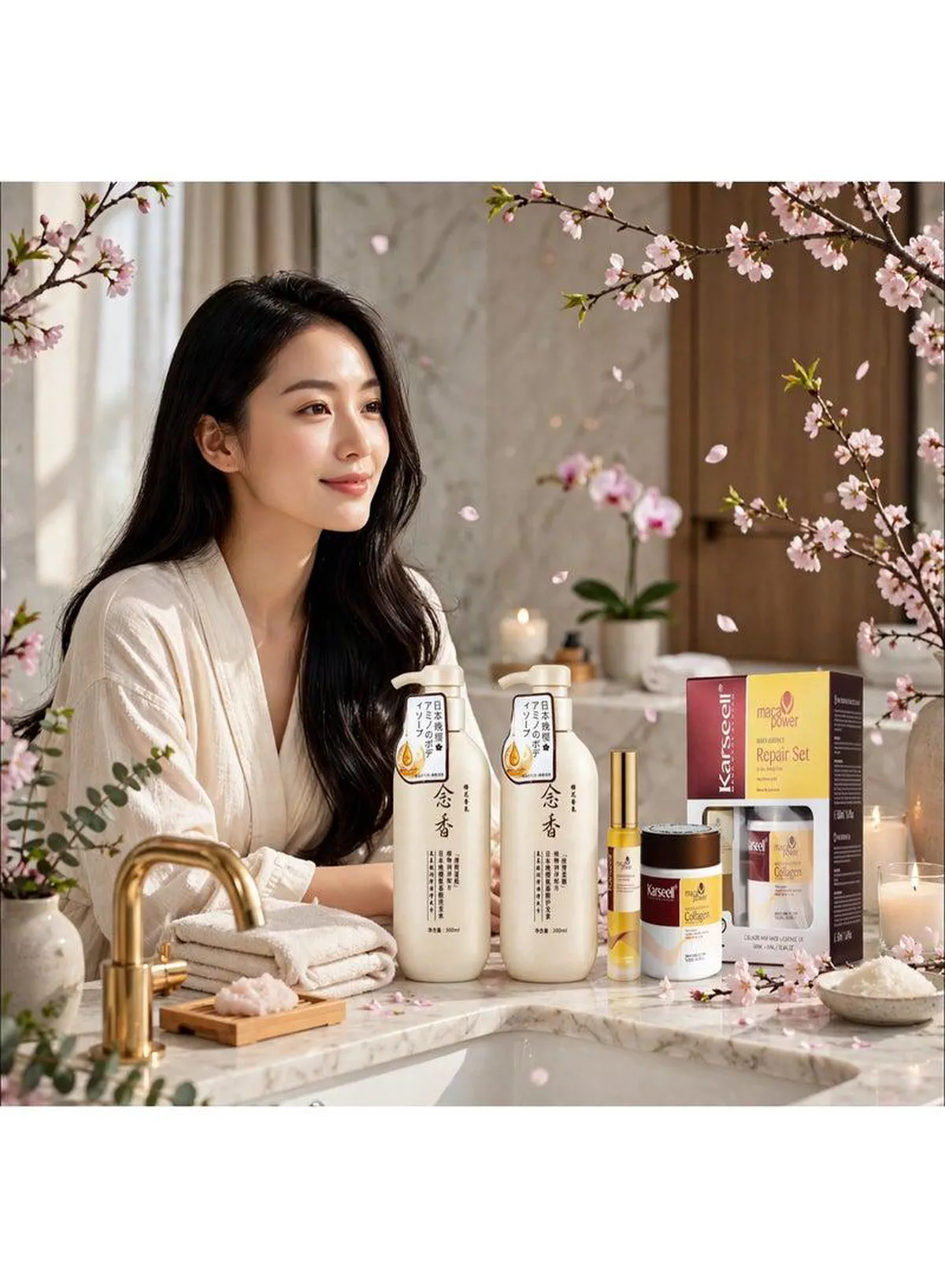 Nourishing Hair Care Collection – Shampoo, Conditioner, Hair Mask & Seru Pamper your hair with a convenient four-step routine combining cleansing, conditioning, intensive masking, and serum care to help maintain smoothness, softness, hydration, shine, and an effortlessly beautiful appearance.-4-4