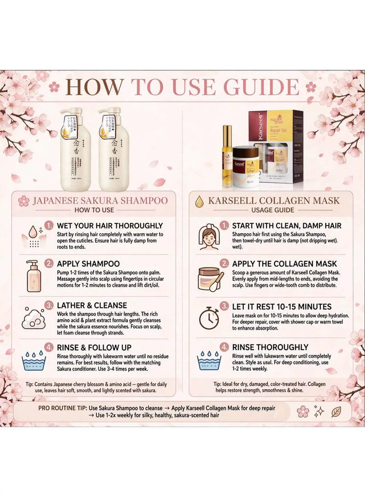 Nourishing Hair Care Collection – Shampoo, Conditioner, Hair Mask & Seru Pamper your hair with a convenient four-step routine combining cleansing, conditioning, intensive masking, and serum care to help maintain smoothness, softness, hydration, shine, and an effortlessly beautiful appearance.-8-8