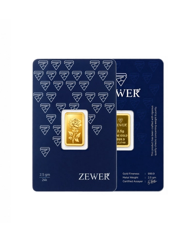 Zewer 2.5g 999.9 Purity Flower Gold Bar-2