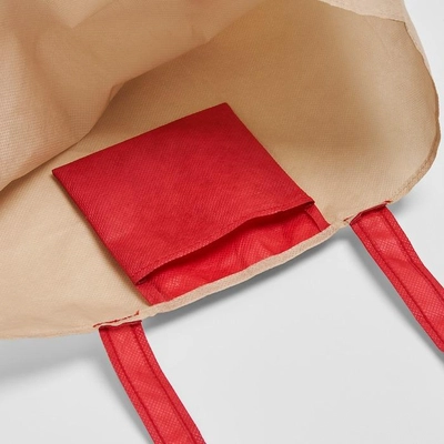 IKEA PLANTERING Carrier Bag, Light Brown/Red, 45x36 cm-2