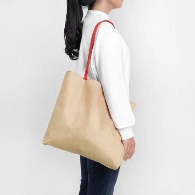 IKEA PLANTERING Carrier Bag, Light Brown/Red, 45x36 cm-4