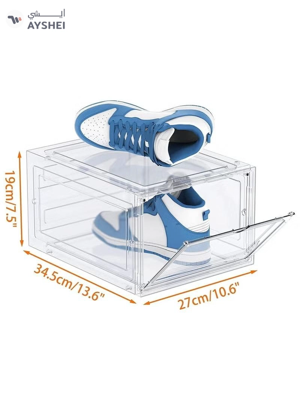 Eworld Set of 6 Clear Plastic Stackable Shoe Storage Boxes