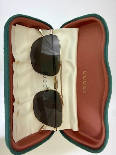 Gucci Gold Navigator (GG 1183S) sunglasses with case and cloth-4