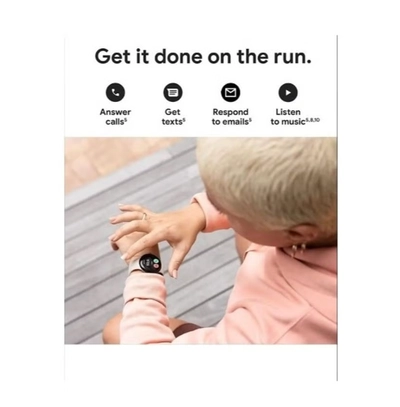 Google Pixel Android Smartwatch With Fitbit Activity Tracking Heart Rate Stainless Steel Case -7