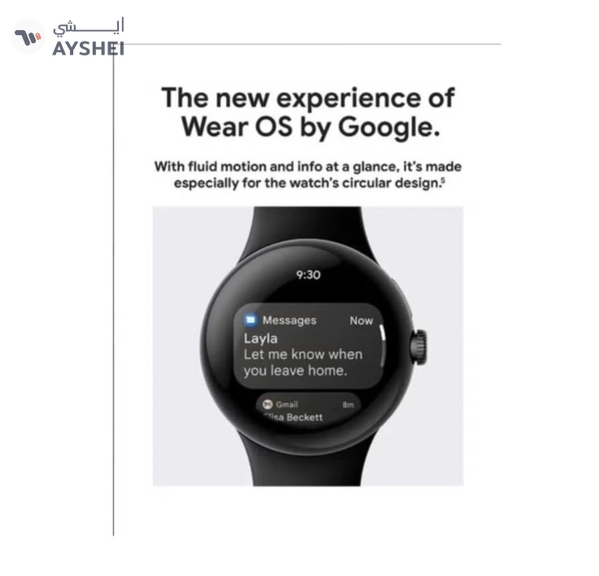 Google Pixel Android Smartwatch With Fitbit Activity Tracking Heart Rate Stainless Steel Case -5-5