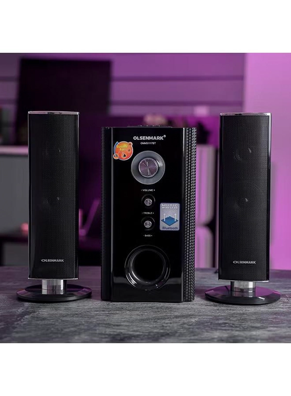 Olsenmark 2.1 Ch Multimedia Bluetooth Home Theater Speaker With Remote ,PMPO-10000W OMMS1117BT Black