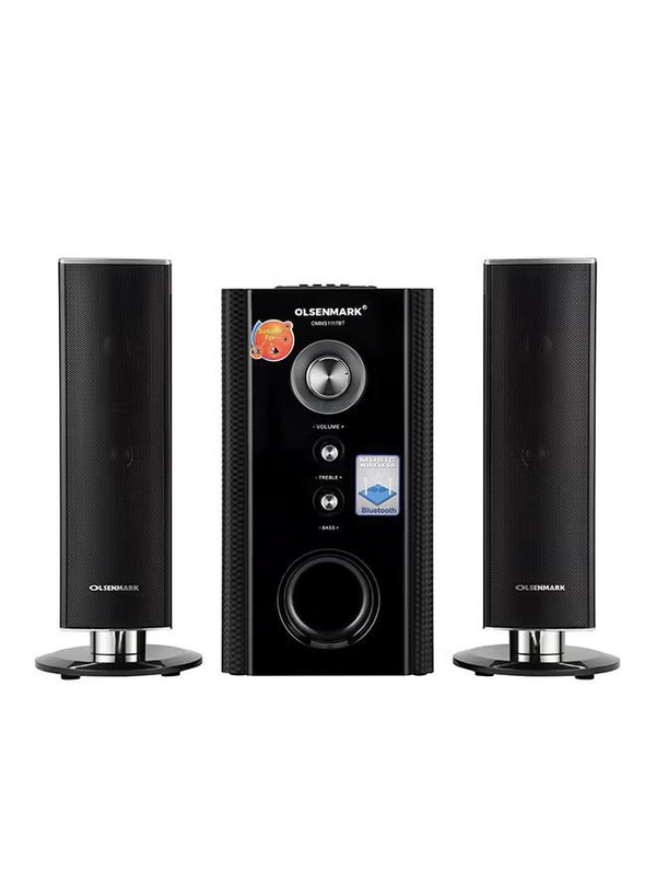 Olsenmark 2.1 Ch Multimedia Bluetooth Home Theater Speaker With Remote ,PMPO-10000W OMMS1117BT Black