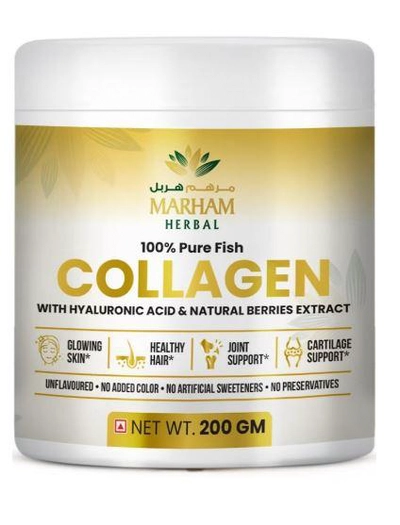 MARHAM HERBAL 100% Pure Fish Collagen With Hyaluronic Acid & Natural Berries Extract -0