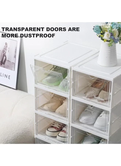 DubaiGallery Simplicity Aromatherapy Shoe Box Storage Cabinet, 8-Layer Vertical Shoe Organizer with Transparent Drawers, Space-Saving Design, Durable Plastic Build, Modern Minimalist Style for Home Entryway Bedroom-3