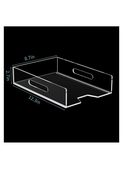 Eworld 2-Pack Acrylic Vertical Paper Trays with Handle Design-1