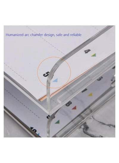 Eworld 2-Pack Acrylic Vertical Paper Trays with Handle Design-5