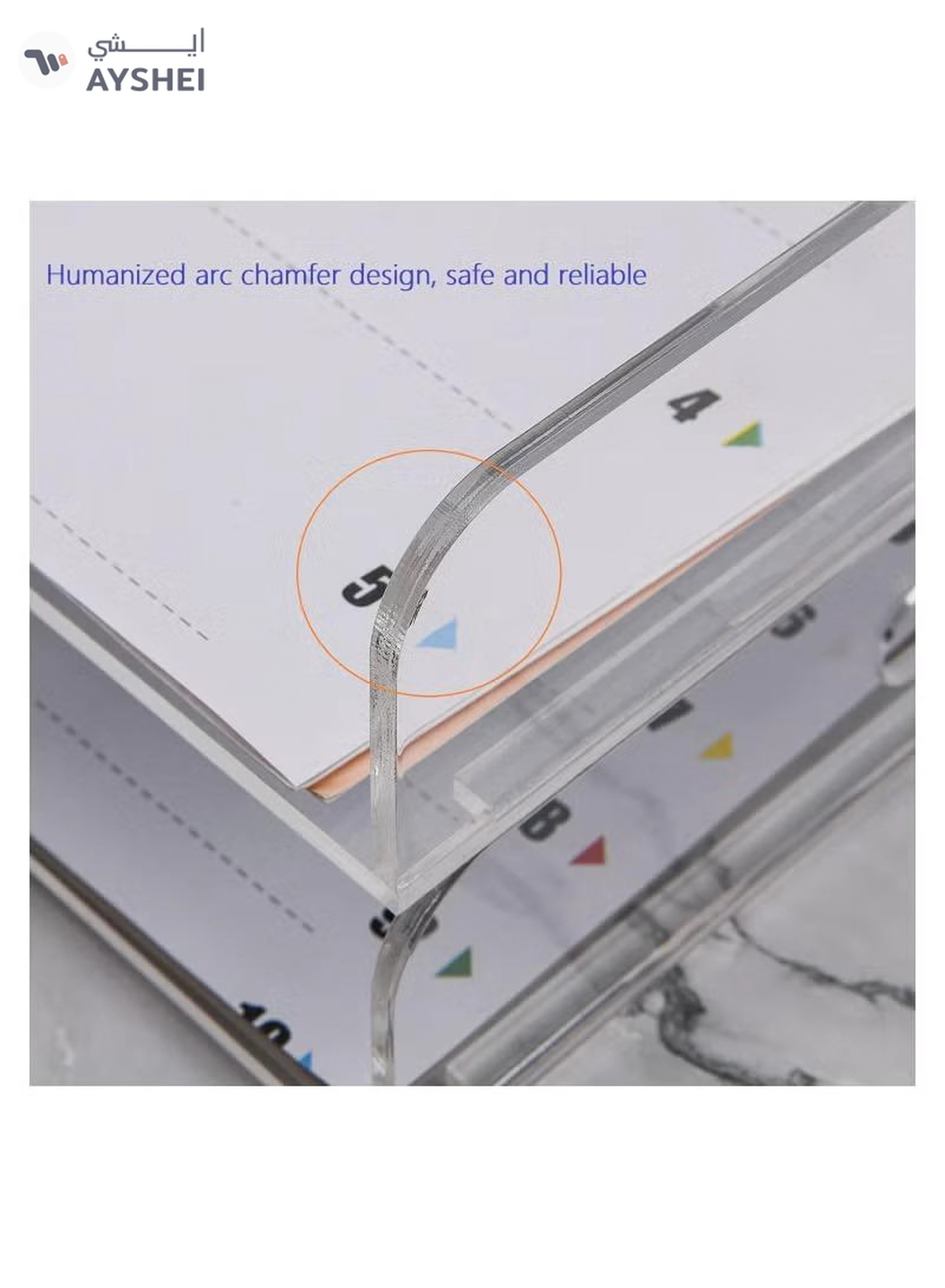 Eworld 2-Pack Acrylic Vertical Paper Trays with Handle Design-5-5