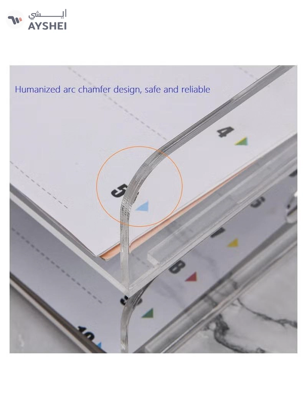 Eworld 2-Pack Acrylic Vertical Paper Trays with Handle Design