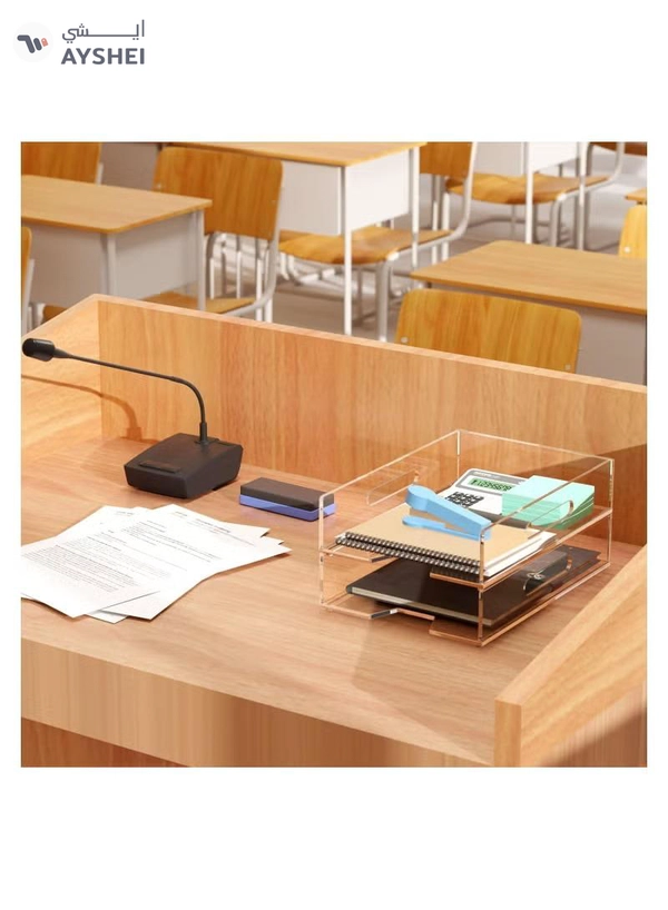 Eworld 2-Pack Acrylic Vertical Paper Trays with Handle Design