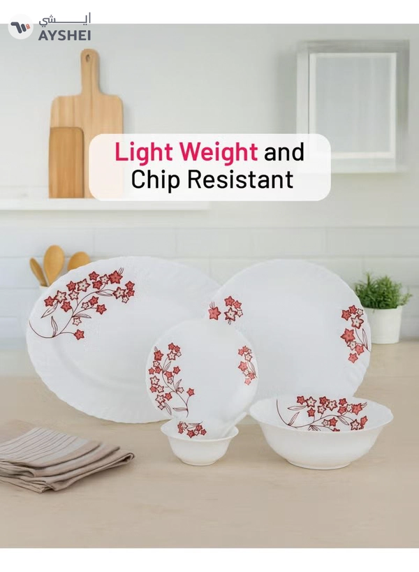 DELCASA 33 Pieces Opalware Dinner Set