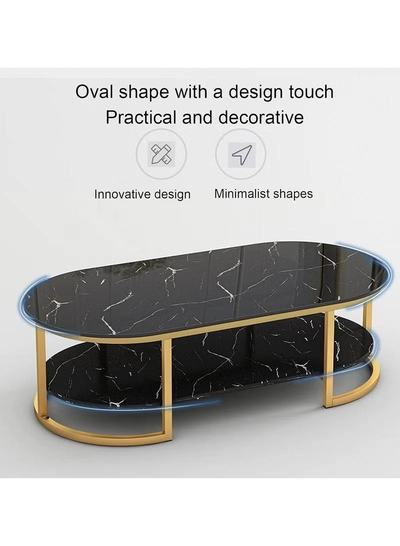 DubaiGallery Home Sofa Table, 100CM Wooden Side Table Large Area Center Coffee Table Apartment Office Reception Room Reception Table-1