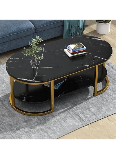 DubaiGallery Home Sofa Table, 100CM Wooden Side Table Large Area Center Coffee Table Apartment Office Reception Room Reception Table-3