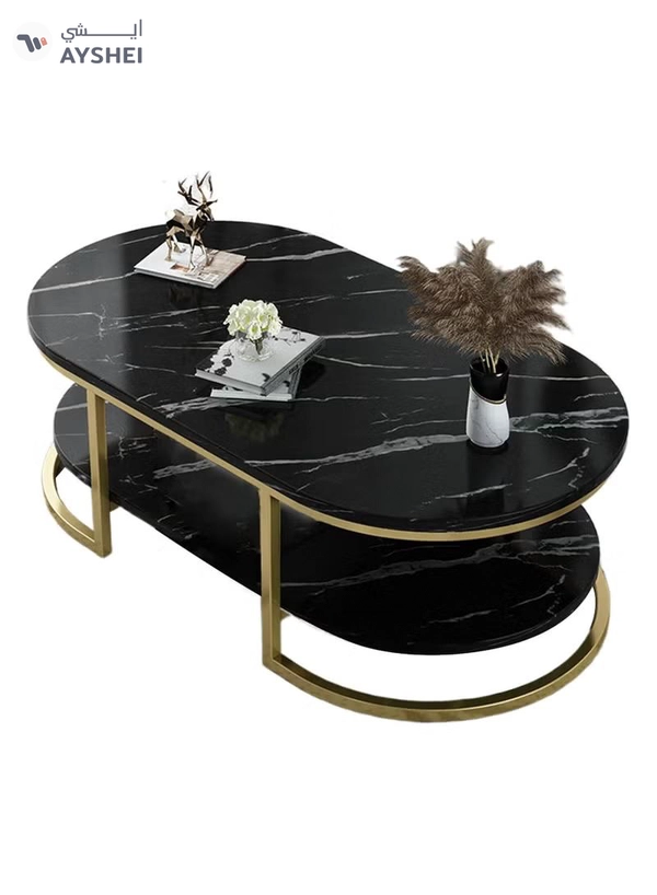 DubaiGallery Home Sofa Table, 100CM Wooden Side Table Large Area Center Coffee Table Apartment Office Reception Room Reception Table