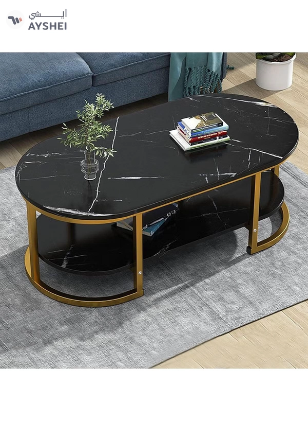 DubaiGallery Home Sofa Table, 100CM Wooden Side Table Large Area Center Coffee Table Apartment Office Reception Room Reception Table