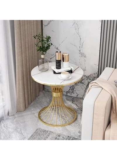 Nordic marble round side table living room furniture sofa corner small tables balcony luxury coffee table-1
