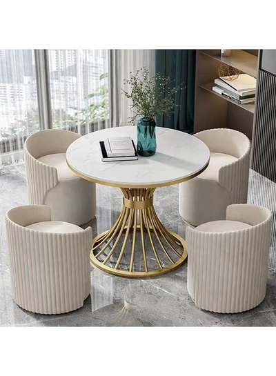 Nordic marble round side table living room furniture sofa corner small tables balcony luxury coffee table-0