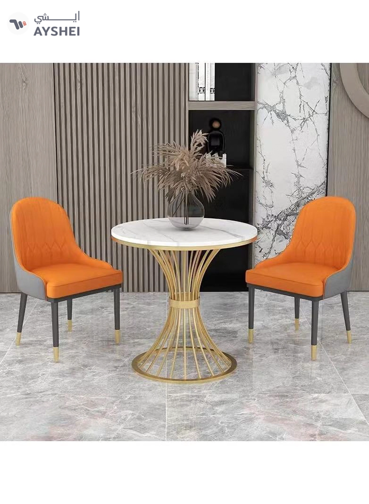Nordic marble round side table living room furniture sofa corner small tables balcony luxury coffee table-3-3