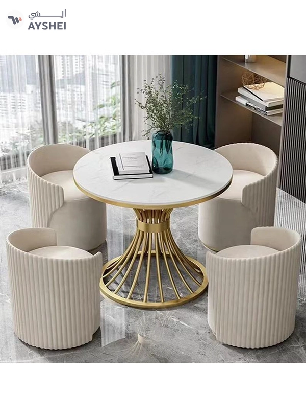 Nordic marble round side table living room furniture sofa corner small tables balcony luxury coffee table