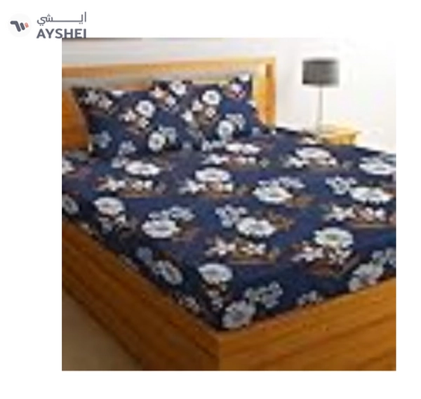BSB HOME® Glace Cotton 180 TC Big Flower Printed Single Bedsheets with 1 King Size Pillow
