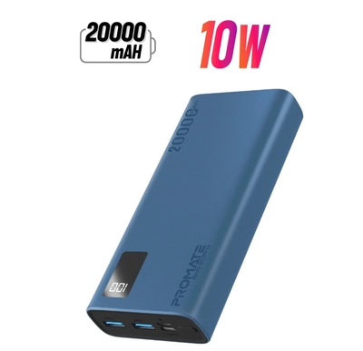 PROMATE 20000 mAh Universal Ultra-Slim iPhone 16 Power Bank, Portable Charger With 10W USB-C -0