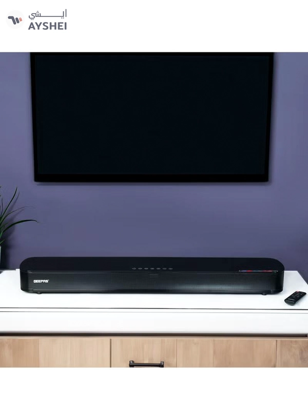 GEEPAS Portable SoundBar 120W | Bluetooth 5.0 | Optical & ARC Input | Connect To TV, Mobile, Laptop & More | GSRB120BT Black