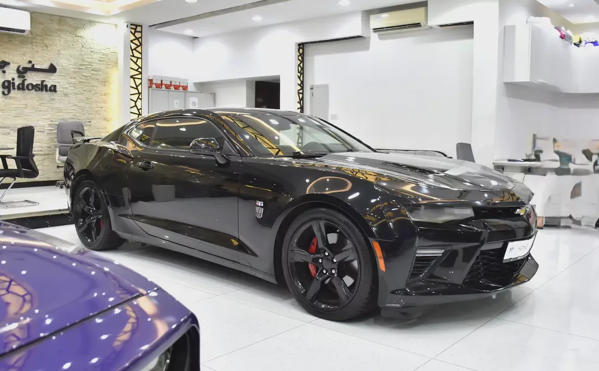 ORIGINAL PAINT ( صبغ وكاله ) Chevrolet Camaro SS ( 2017 Model ) in Black Color GCC Specs-2-2