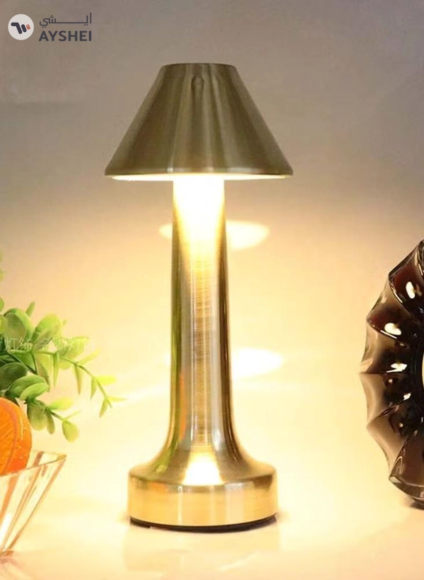 Yuwell Portable Led Table Lamp With 3 Light Color Modes With Touch Sensor 3-Levels Brightness Desk Lamp For Room Party And Restaurant Decor Desk Lamp Gold