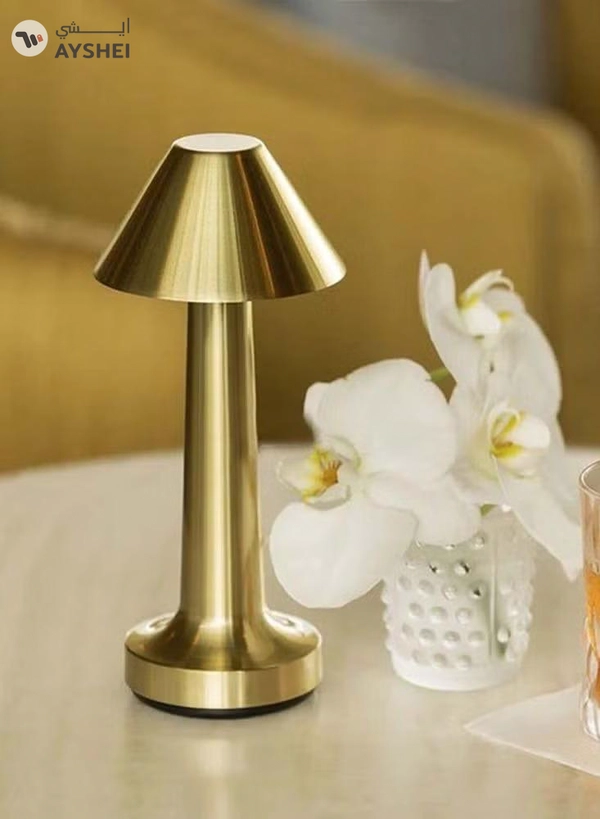 Yuwell Portable Led Table Lamp With 3 Light Color Modes With Touch Sensor 3-Levels Brightness Desk Lamp For Room Party And Restaurant Decor Desk Lamp Gold
