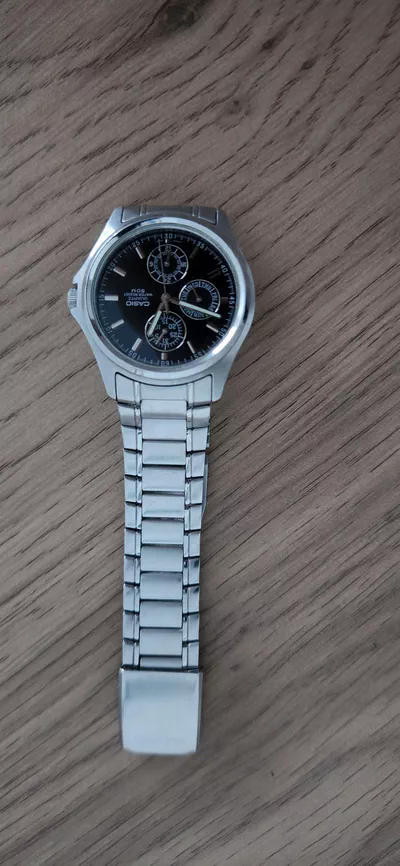 Casio Multi-Dial Stainless Steel Watch (MTP-1246) Silver with Black Dial / Unisex-5