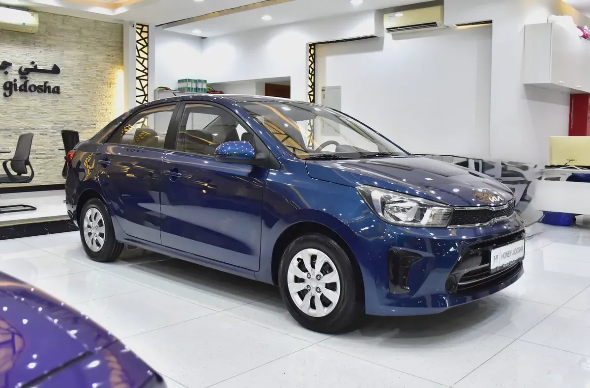 AED 545 EMi at 0% DP | KIA Pegas ( 2022 Model ) in Blue Color GCC Specs-2-2