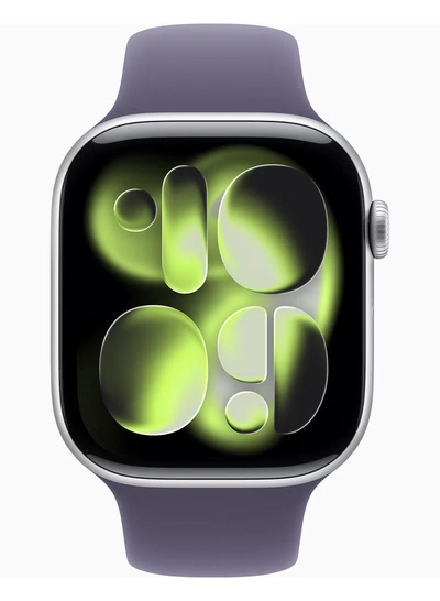 Apple Watch Series 11 GPS 46mm (TDRA Version) Silver Aluminium Case With Purple Fog Sport Band - S/M-2
