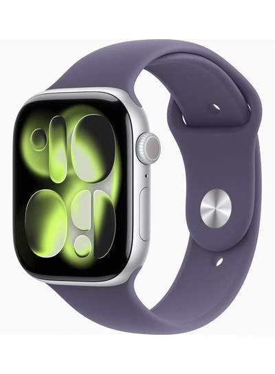 Apple Watch Series 11 GPS 46mm (TDRA Version) Silver Aluminium Case With Purple Fog Sport Band - S/M-0