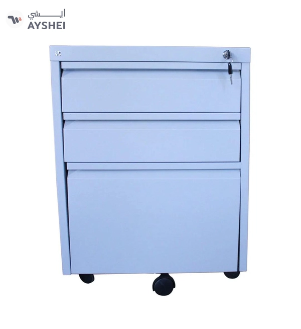 Mobile Pedestal with 2 box and 1 file drawers, Steel