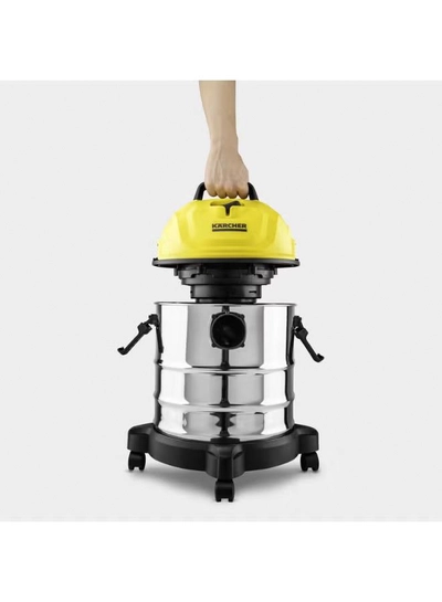 KARCHER WD 1 s Classic Wet And Dry Vacuum Cleaner, 18L Stainless Steel Tank, 1300W, Blower Function 200 W 10983240-4