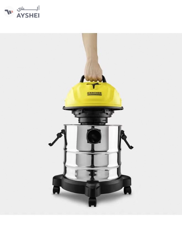 KARCHER WD 1 s Classic Wet And Dry Vacuum Cleaner, 18L Stainless Steel Tank, 1300W, Blower Function 200 W 10983240