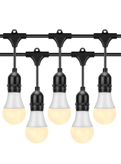 Yuwell Outdoor Waterproof IP65 Led String Lights E27 Holder 10 Meter Bulb Holder Wire With 20 LED Bulbs 9W Warm White With EU Plug Solar Bulb Holder For Ramadan Decoration Lights And Outdoor Decoration Light Hanging Light String Wire Ramadan Light For Commercial Patio Garden & Porch Yard-0