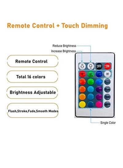 Yuwell 16 Colors RGB Crystal Table Lamp Diamond Lamp Multi-Color Remote Control Touch Table Light USB Charging Romantic Acrylic LED Night Light Modern Home Decoration-3