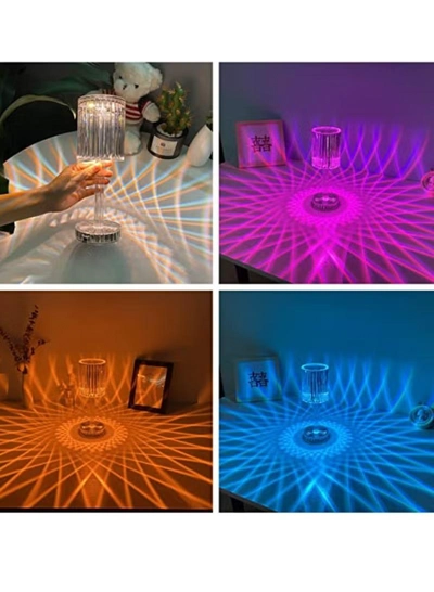 Yuwell 16 Colors RGB Crystal Table Lamp Diamond Lamp Multi-Color Remote Control Touch Table Light USB Charging Romantic Acrylic LED Night Light Modern Home Decoration-5