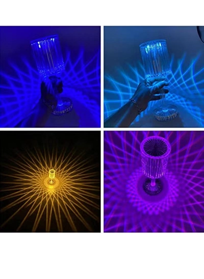 Yuwell 16 Colors RGB Crystal Table Lamp Diamond Lamp Multi-Color Remote Control Touch Table Light USB Charging Romantic Acrylic LED Night Light Modern Home Decoration-4