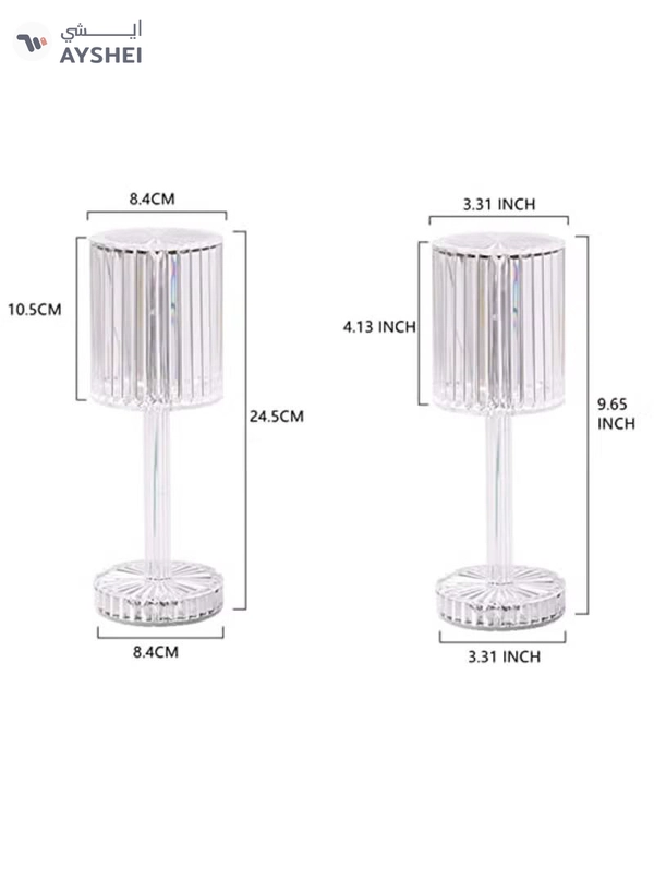 Yuwell 16 Colors RGB Crystal Table Lamp Diamond Lamp Multi-Color Remote Control Touch Table Light USB Charging Romantic Acrylic LED Night Light Modern Home Decoration