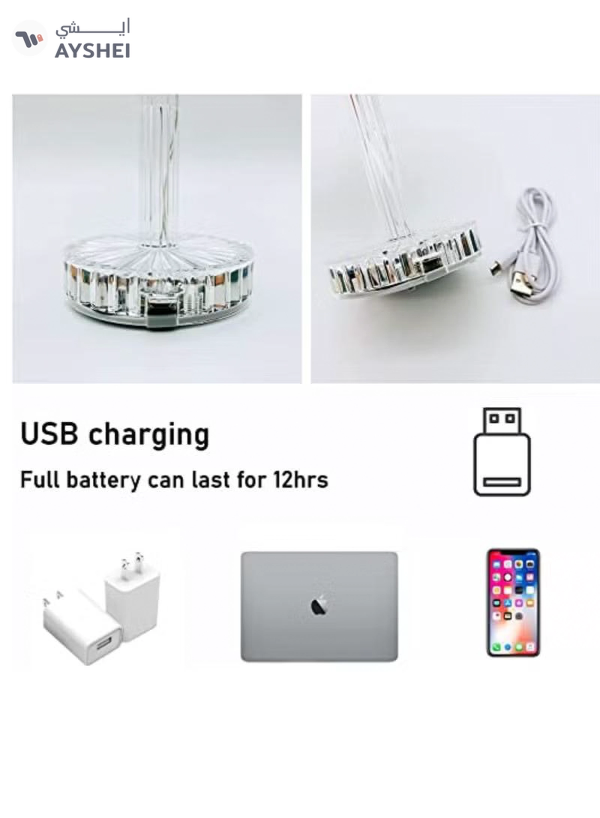 Yuwell 16 Colors RGB Crystal Table Lamp Diamond Lamp Multi-Color Remote Control Touch Table Light USB Charging Romantic Acrylic LED Night Light Modern Home Decoration-1-1