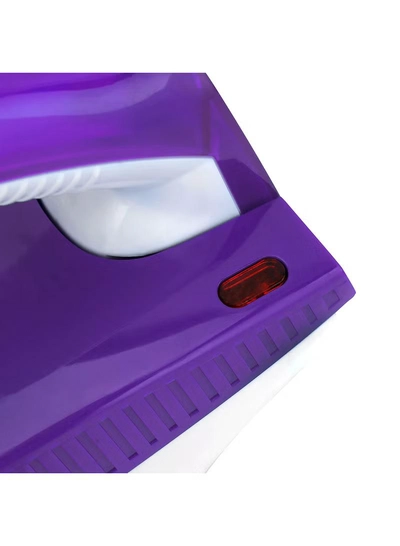 GEEPAS Travel Steam Iron with Foldable Handle - Non-Stick Coating Plate & Adjustable Thermostat Control | Steam Shot, Transparent Water Tank, Durable Material | 2 Years Warranty 1000 W GSI7806 White/Purple-2