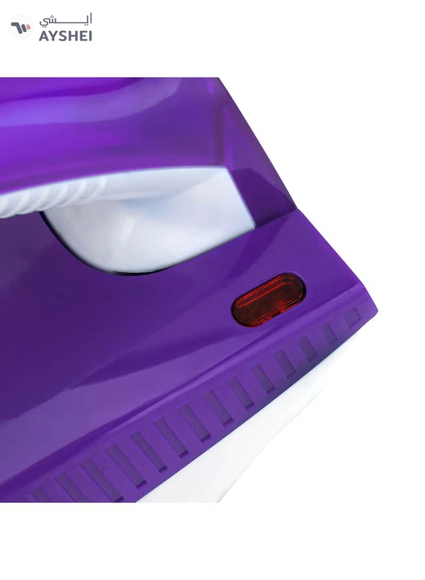 GEEPAS Travel Steam Iron with Foldable Handle - Non-Stick Coating Plate & Adjustable Thermostat Control | Steam Shot, Transparent Water Tank, Durable Material | 2 Years Warranty 1000 W GSI7806 White/Purple